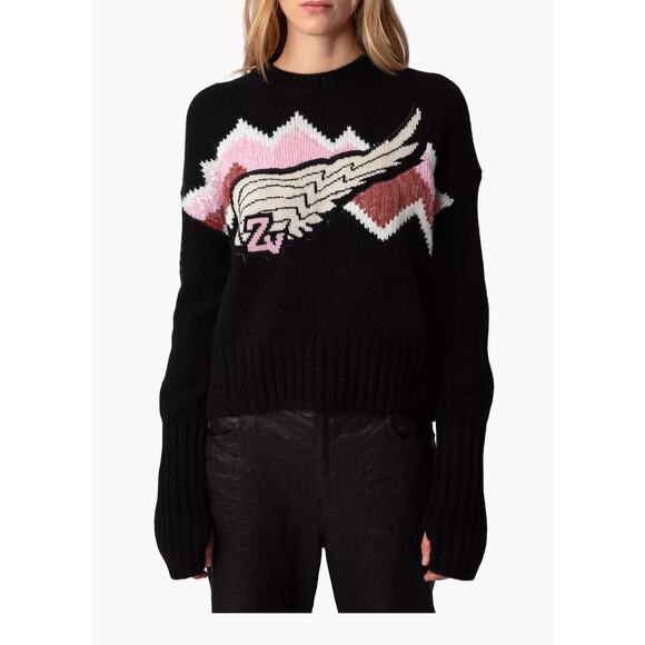 Zadig & Voltaire Bleez Wings Cashmere/Merino Sweater NWT Small - Picture 1 of 8